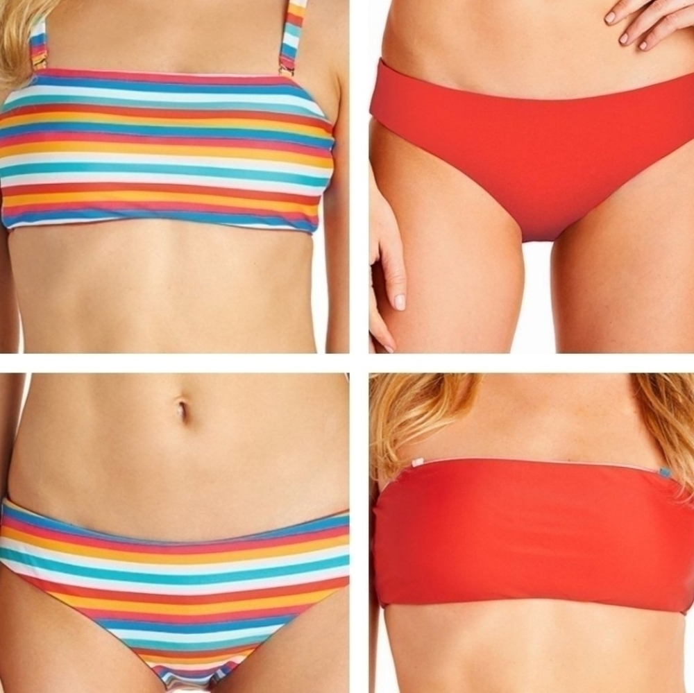 𝅺raisins Stripe Reversible Bandeau Swimsuit